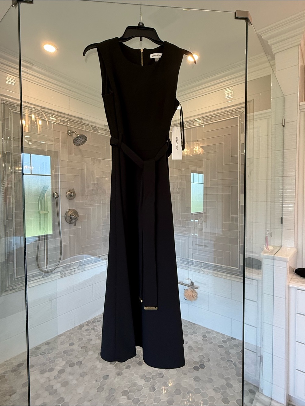 Calvin Klein Black Dress with Logo Strap